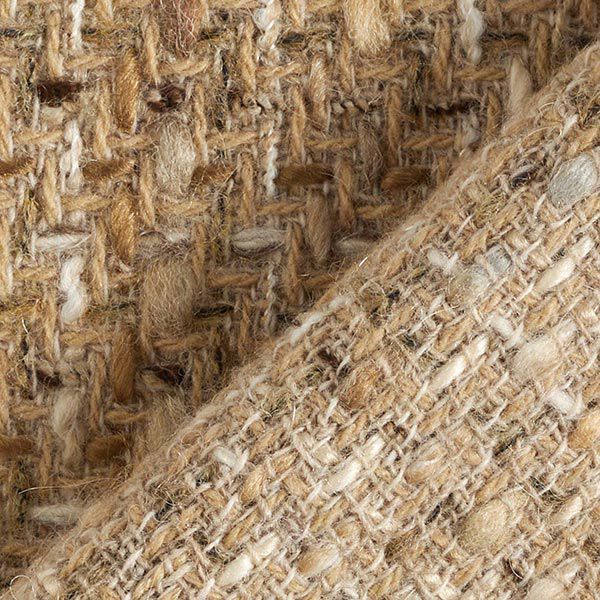 Tissu pour manteau en laine vierge mélangée, chiné – beige foncé,  image number 6