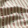 Tissu de décoration Semi-panama Rayures avec étoiles – nature/bordeaux,  thumbnail number 2