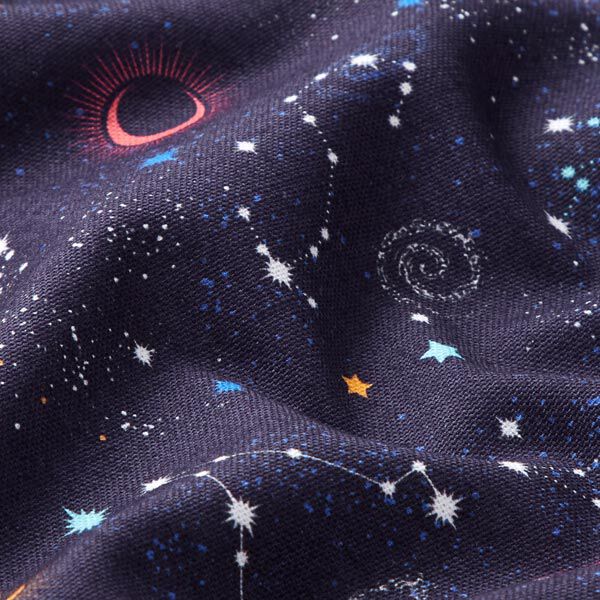 Tissu déco Semi-panama Univers coloré – bleu marine,  image number 2