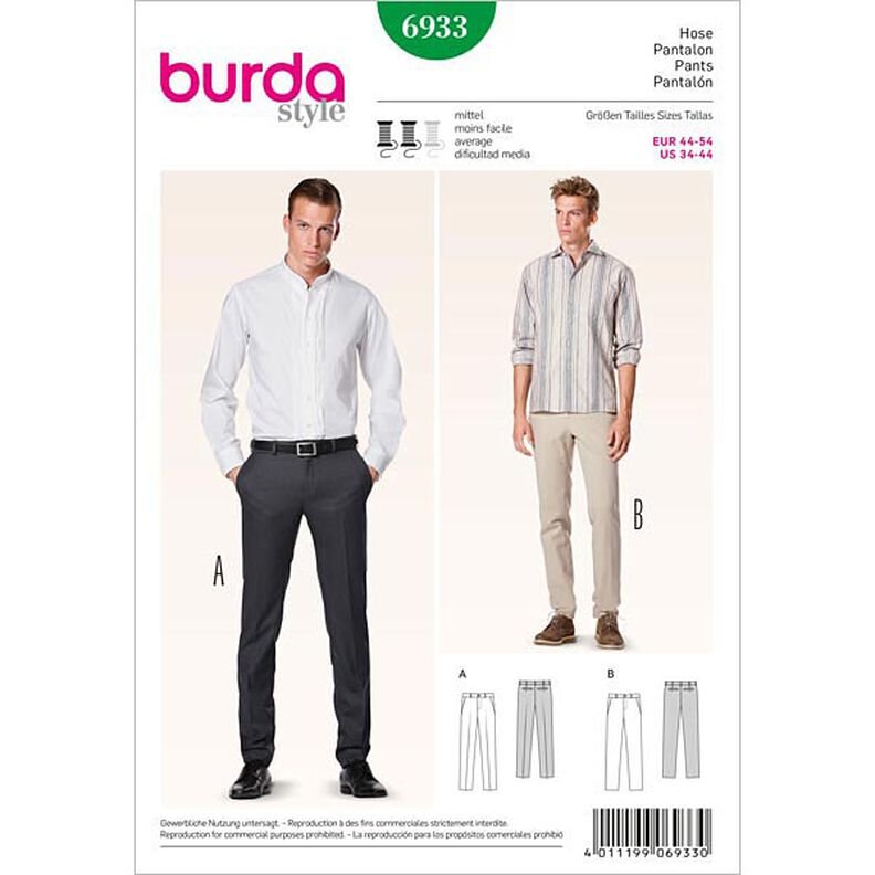 Pantalon homme - forme ajustée, Burda 6933,  image number 1