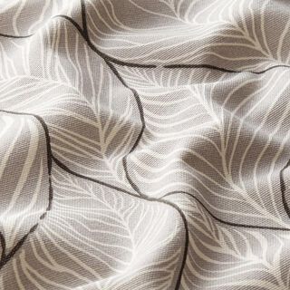 Tissu de décoration semi-panama feuilles simples – gris clair, 