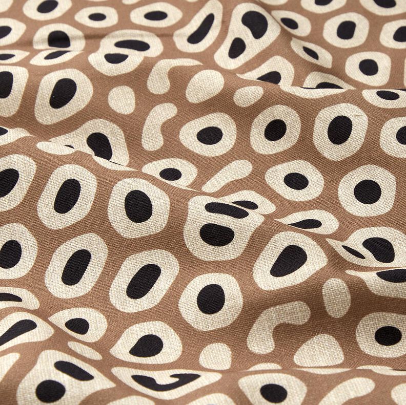 Tissu de décoration Semi-panama motif léopard abstrait – marron clair/noix de cajou,  image number 2