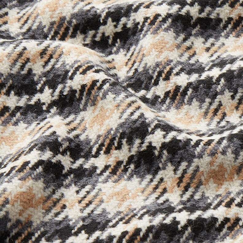 Tissu pour manteau Carreaux classiques – écru/anthracite,  image number 2