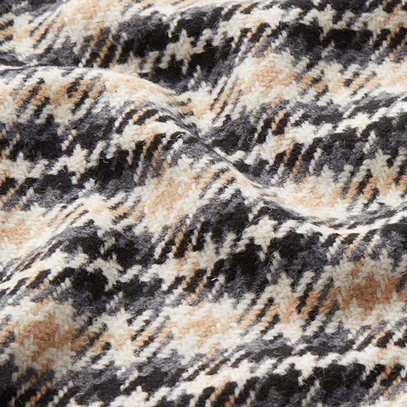 Tissu pour manteau Carreaux classiques – écru/anthracite, image number 2