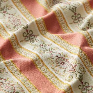 Tissu d’ameublement jacquard Rayures Biedermeier – crème/vieux rose, 