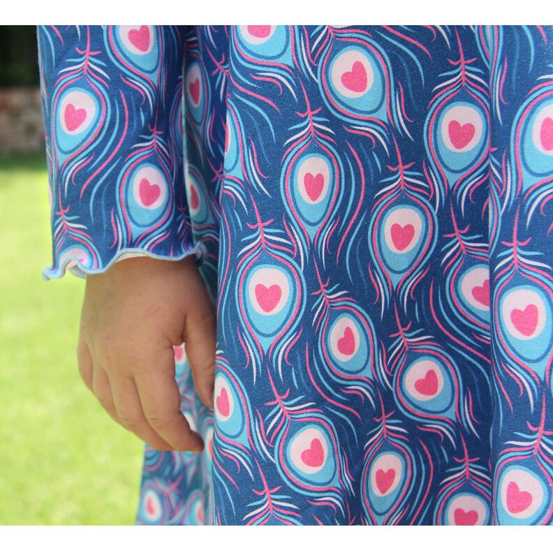 Jersey coton Pavo | Stoff&Liebe – bleu roi/rose intense,  image number 7