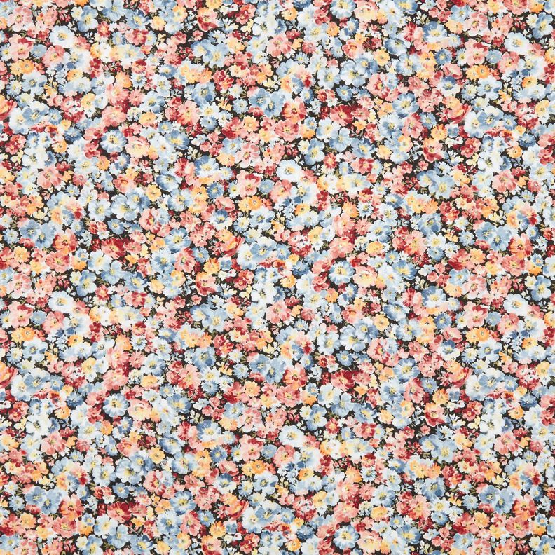 Tissu viscose Prairie fleurie – jean bleu clair/noir,  image number 1