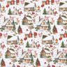 Tissu de décoration Canvas Village d'hiver – blanc/rouge foncé,  thumbnail number 1