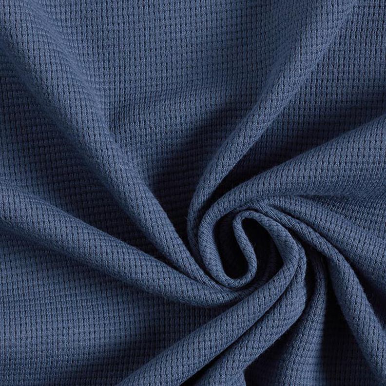 Mini Jersey de coton gaufré uni – bleu jean,  image number 1