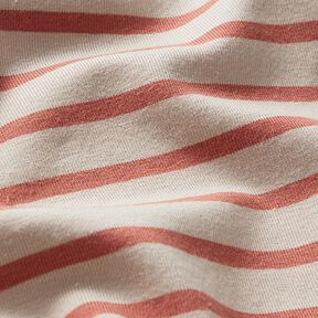 Jersey de coton Rayures fines et larges – anémone/terre cuite, 