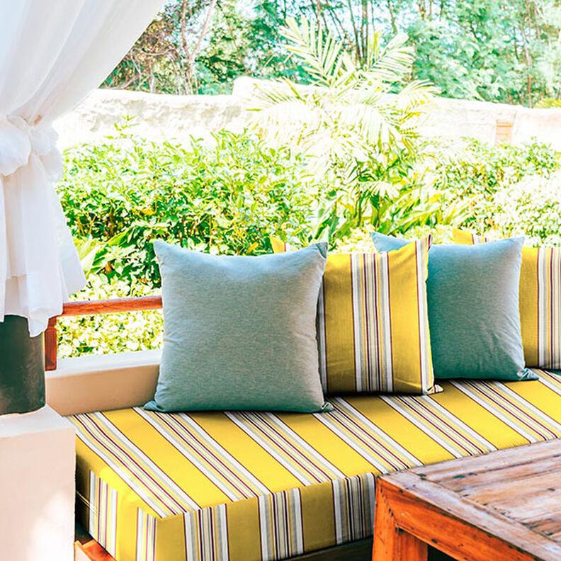 Toile pour store banne Rayures larges et étroites – jaune soleil/blanc,  image number 7