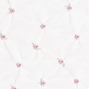 Softmesh Fleurs brodées – blanc/rosé, 