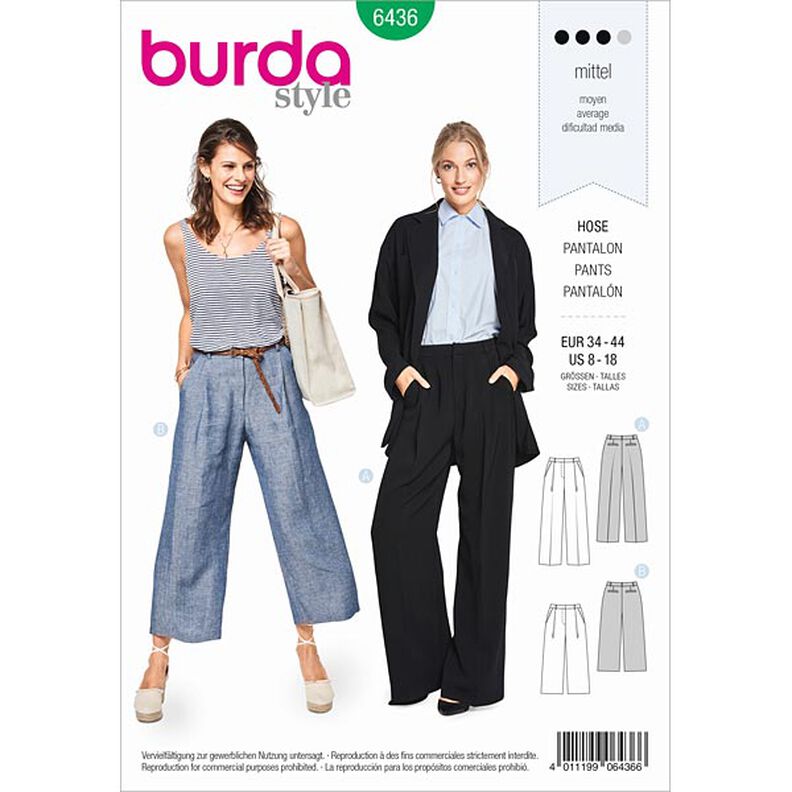 Pantalon | Culotte, Burda 6436 | 34 - 44,  image number 1