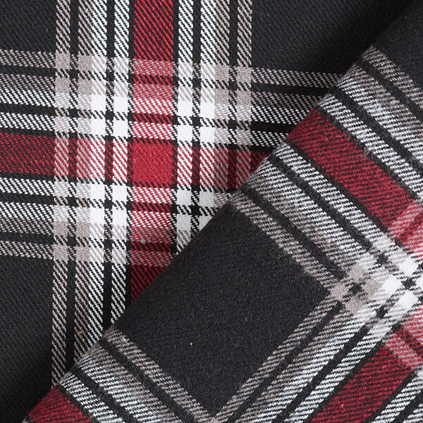 Flanelle de coton Tartan écossais – noir/rouge foncé,  image number 4