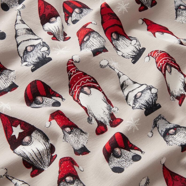 French Terry Sweat d’été Lutins de Noël – taupe clair, image number 2
