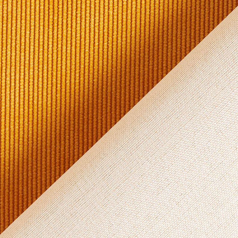 Tissu de revêtement Velours milleraies – moutarde,  image number 3