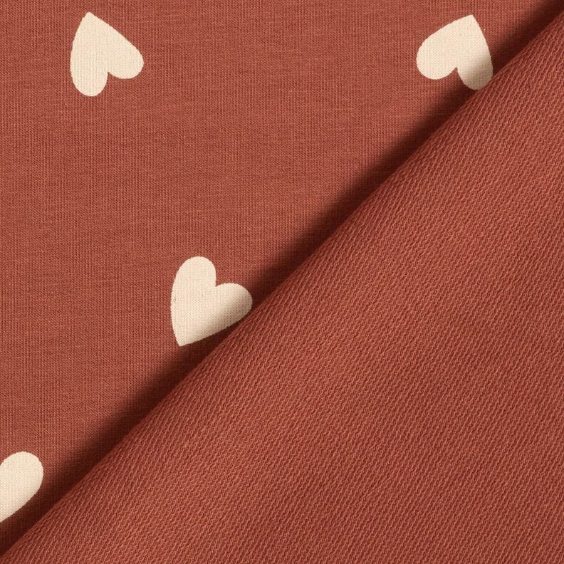 French Terry Sweat d&rsquo;&eacute;t&eacute; C&oelig;urs &eacute;parpill&eacute;s &ndash; rouge fonc&eacute;,  image number 4