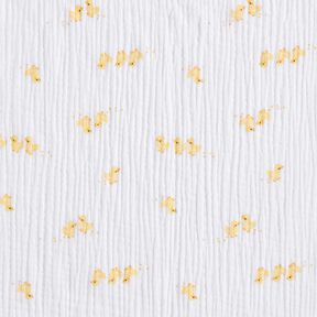 Tissu double gaze de coton Jolis canetons – blanc/or, 