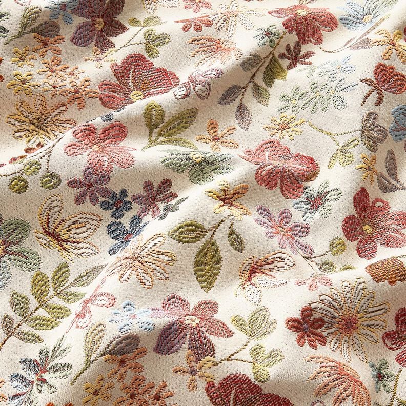 Tissu de décoration Gobelin Fleurs colorées – beige clair/rosé,  image number 2