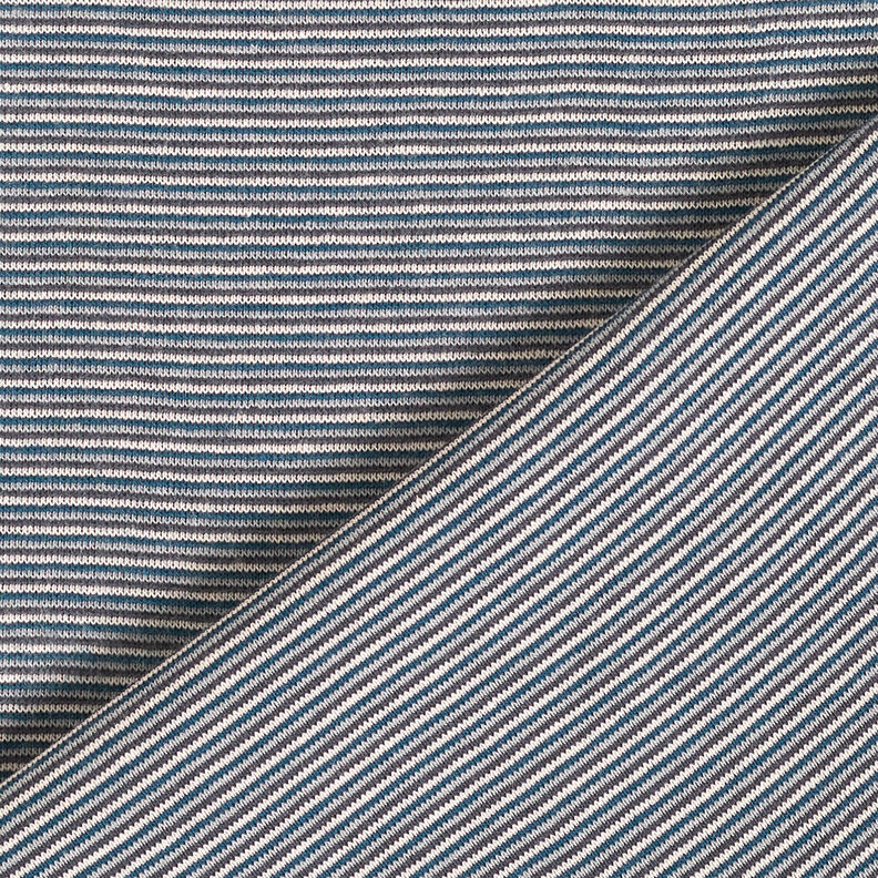 Bordures Tissu tubulaire à fines rayures – bleu océan/argent,  image number 3