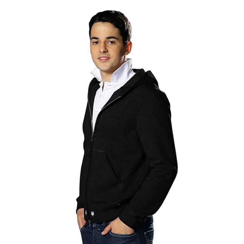 Molleton coton léger uni – noir,  image number 5