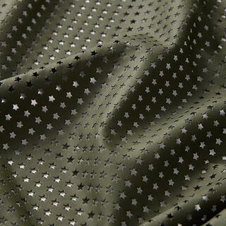 Similicuir petites étoiles découpées – kaki, 