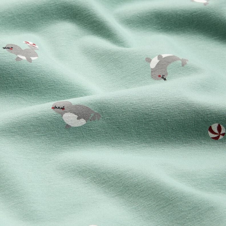 Jersey coton Phoques acrobatiques &ndash; bleu clair,  image number 2