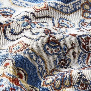 Tissu de décoration Gobelin Mandala oriental – bleu/ivoire, 