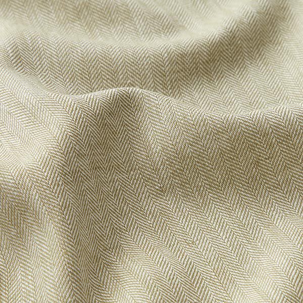 Mélange lin-coton chevron – kaki,  image number 2