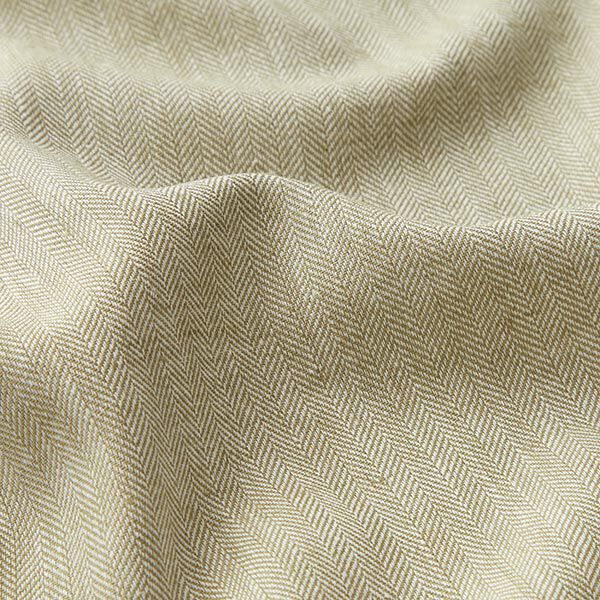 Mélange lin-coton chevron – kaki, image number 2