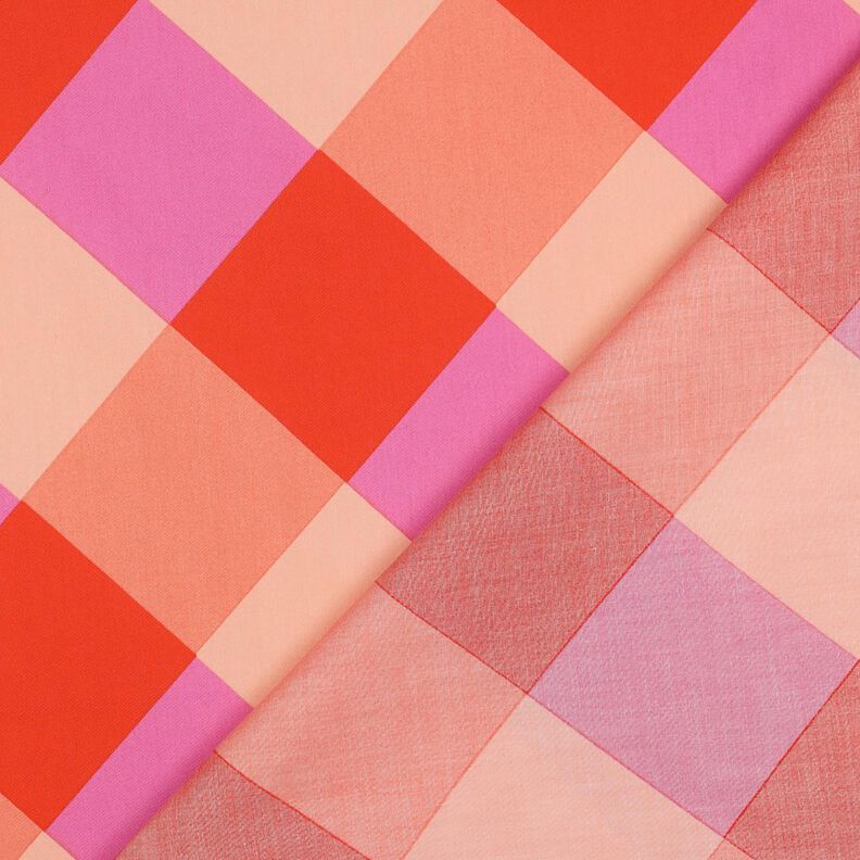 Satin de coton Large Gingham | Nerida Hansen – corail/rose clair,  image number 4