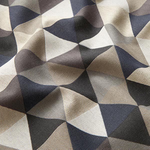 Tissu décoratif Semi-panama Triangles – beige/gris,  image number 2