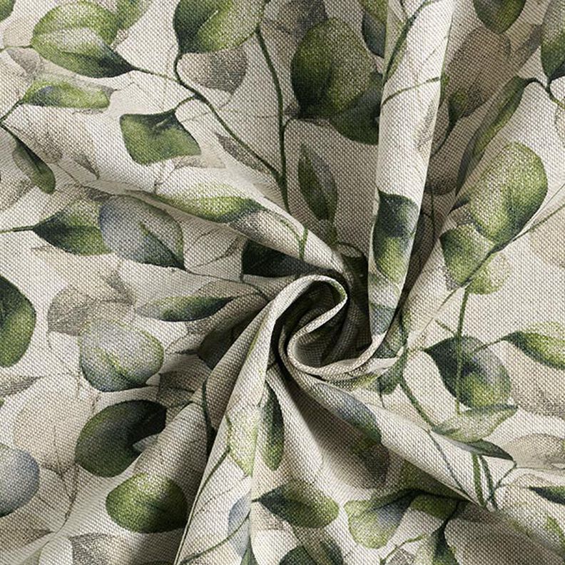 Tissu de décoration Semi-panama feuilles de peuplier – nature/olive foncé, image number 3