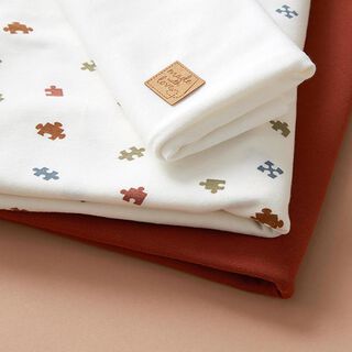 Lot de tissus jersey Pièces de puzzle – écru, 