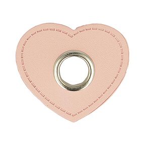 Œillet sur patch Similicuir cœur [ 4 Pièces ] – rosé, 