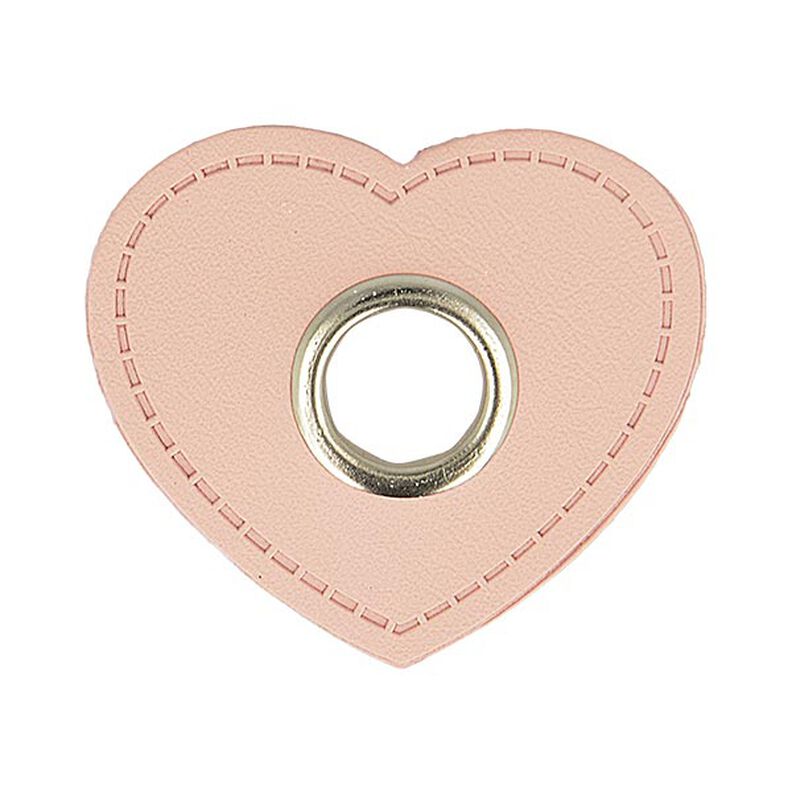 Œillet sur patch Similicuir cœur [ 4 Pièces ] – rosé,  image number 1
