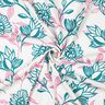 Mélange viscose lin Fleurs | Poppy Fabrics – ivoire/turquoise,  thumbnail number 3