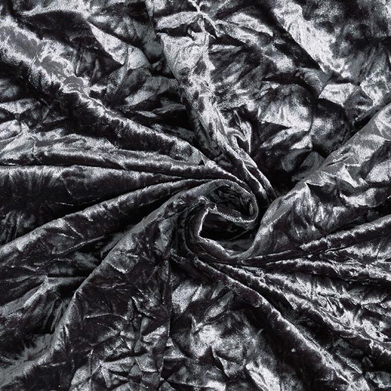 Velours stretch froissé – argent ancien,  image number 3