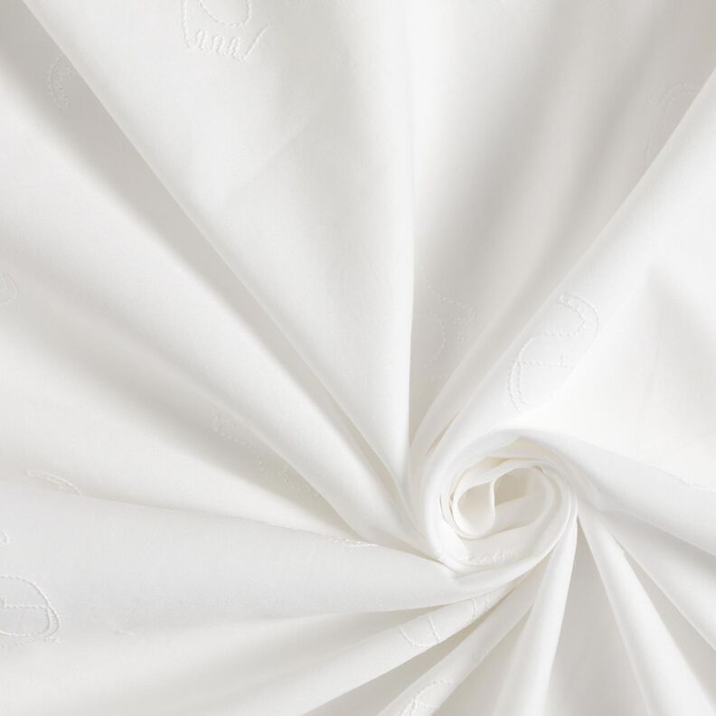 Satin de coton Broderie éléphant – blanc,  image number 3