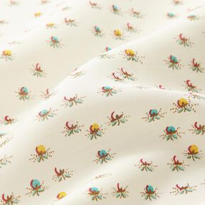 Tissu de coton brillant Fleurs – écru, 