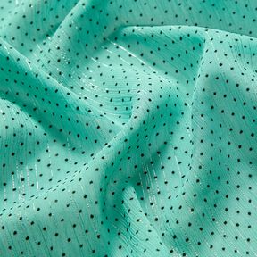 Mousseline Rayures et pois pailletés – turquoise, 