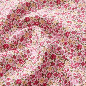 Popeline coton Mille-fleurs – blanc/rose, 