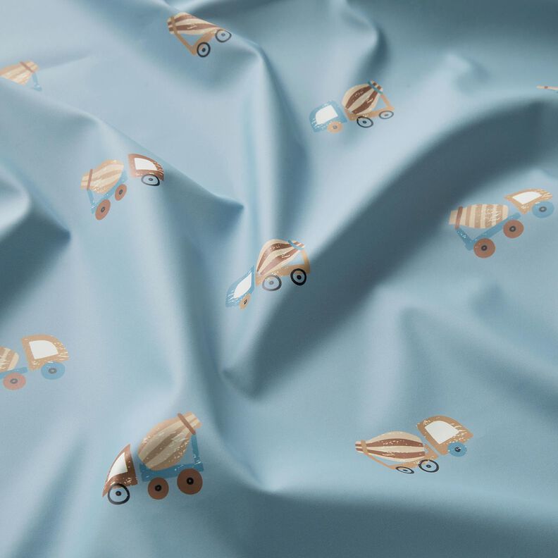 Tissu pour veste de pluie Bétonnière Impression numérique – jean bleu clair,  image number 3