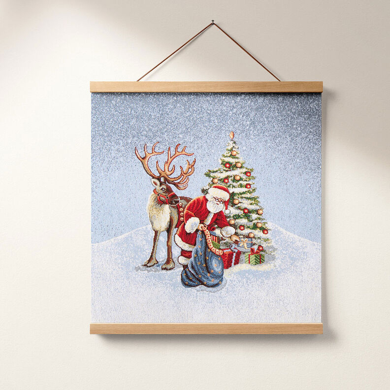 Objet décoratif Gobelin Père Noël avec renne – bleu,  image number 6