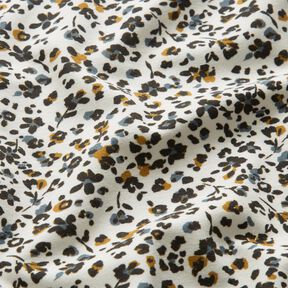 Jersey coton Petites fleurs – écru/bleu jean, 