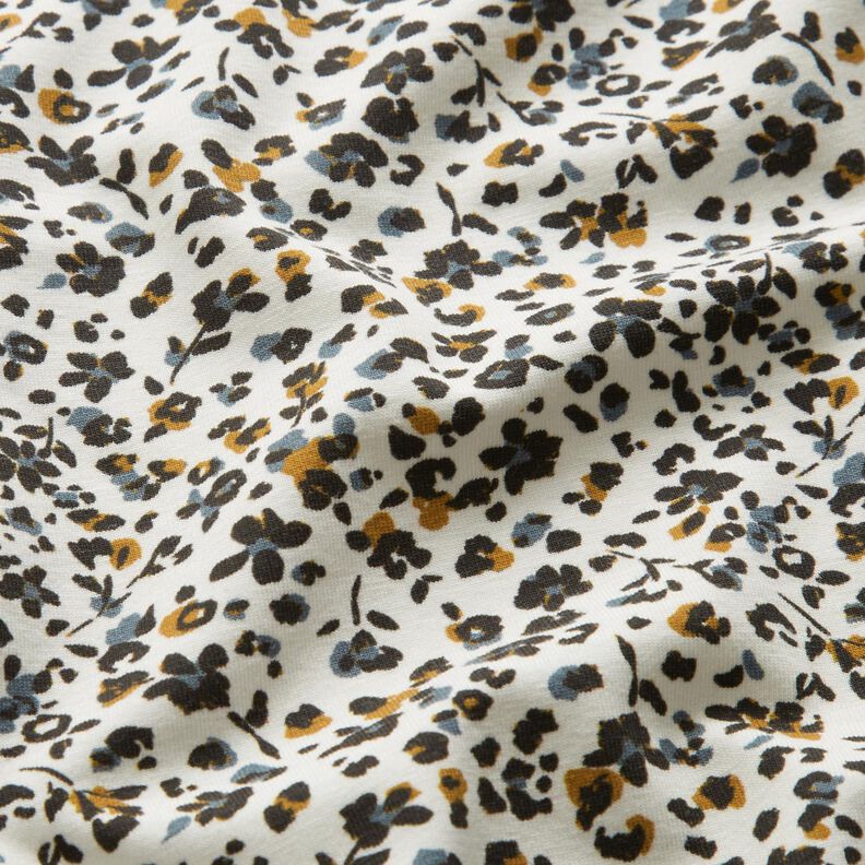 Jersey coton Petites fleurs – écru/bleu jean, image number 2