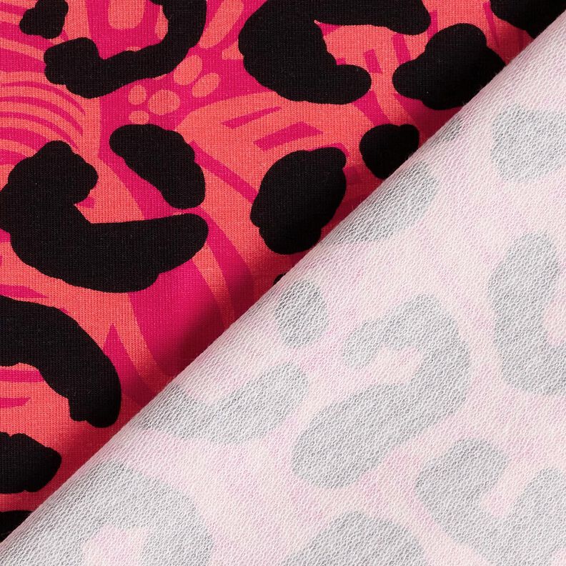 French Terry Sweat d’été Lion et fleurs – rose vif/orange, image number 4