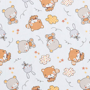 Cretonne Lapins et oursons – gris brume, 