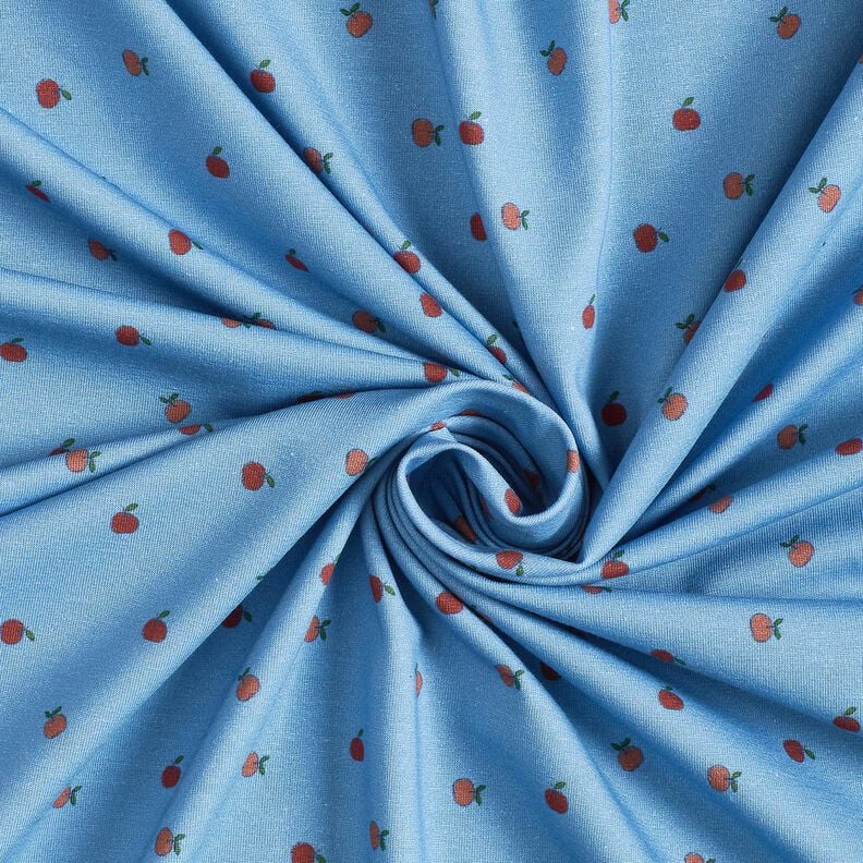 Jersey coton petites pommes – bleu jean,  image number 3
