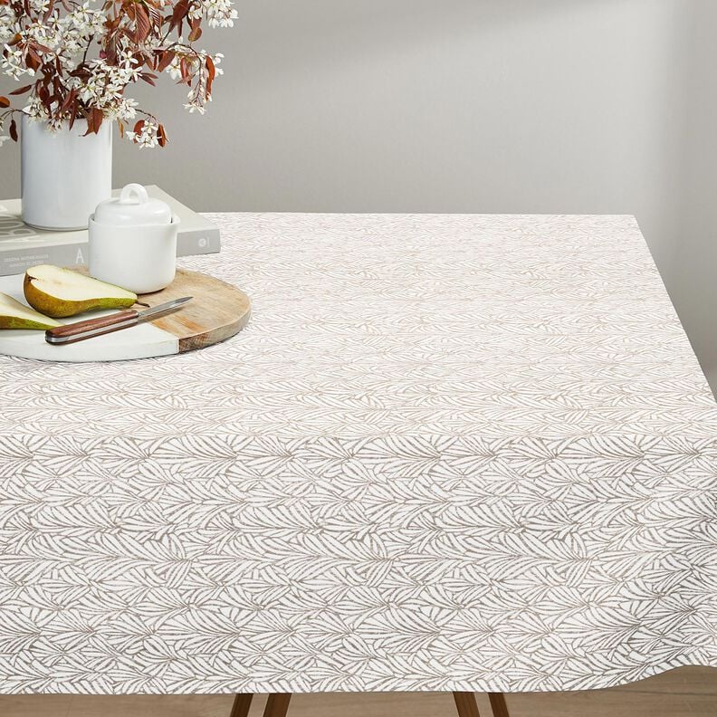 Coton enduit feuilles de palmier abstraites &ndash; taupe/ivoire,  image number 6